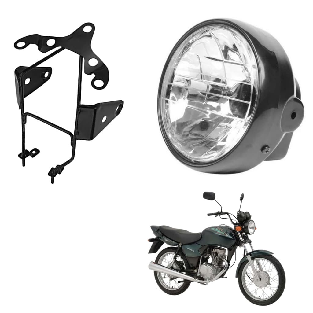 Farol Completo + Suporte Do Farol Honda Titan 125 2000 2001 2002 2003 2004 Modelo Original