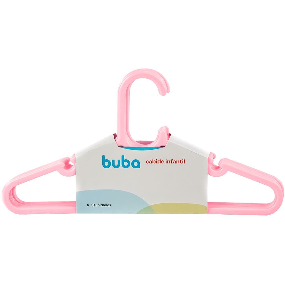 Kit 10 Cabides Baby Enxoval Encaixe Roupinha Bebe Infantil Meninas 12716 Rosa Buba