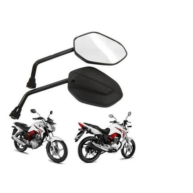 Par de Espelho Retrovisor  Rosca M10 Universal