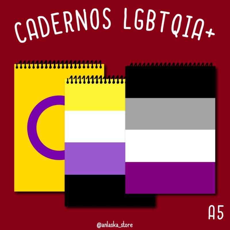 Caderno LGBTQIA+ A4 /pontilhado/quadriculado/pautado/Shetchbook/Caderno de desenho/ Caderno de anotação/bloco de anotação/ folhas coloridas/Caderno de desenho infantil