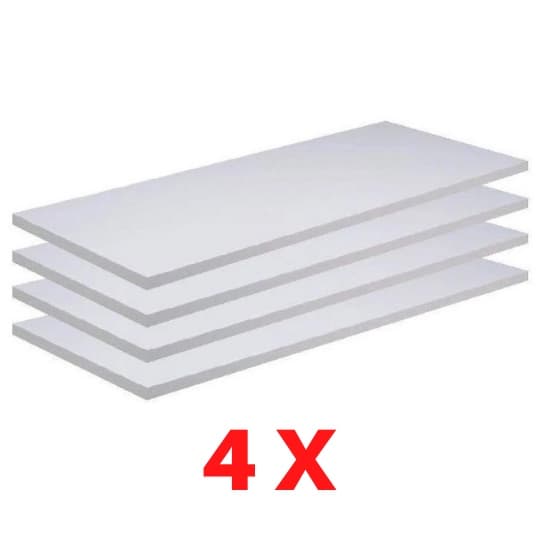 Kit 4 Prateleira Mdf Branco Com Suporte Para Instalação L=60 P=15 Branco TX