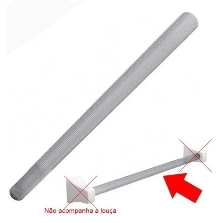 Tubo bastao acrílico porta toalhas 60 cm