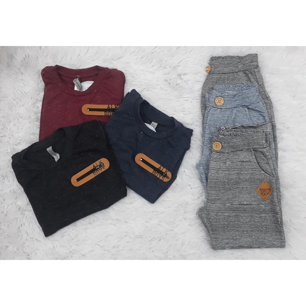 Conjunto Infantil Masculino Camiseta Manga Longa + Calça Authentic - Alekids Ref: 19087