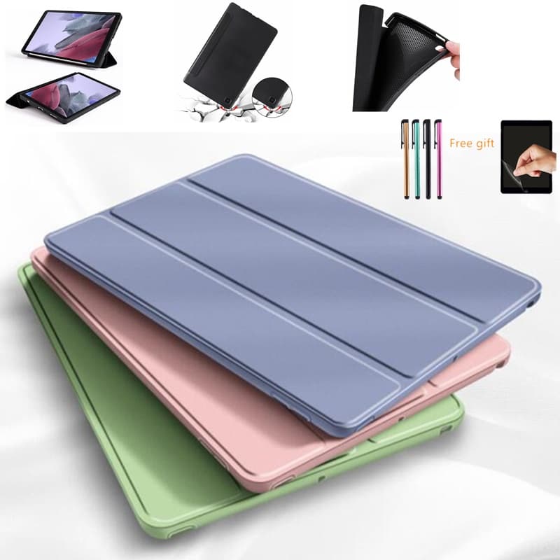 Capa Flexível Com Três Dobras + Película + Caneta Para Tablet Samsung Galaxy Tab A7 Lite case 8.7 Polegadas 2021 SM-T220/T225