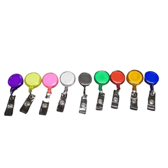 Porta Crachá Retrátil Roller Clip 10 pc