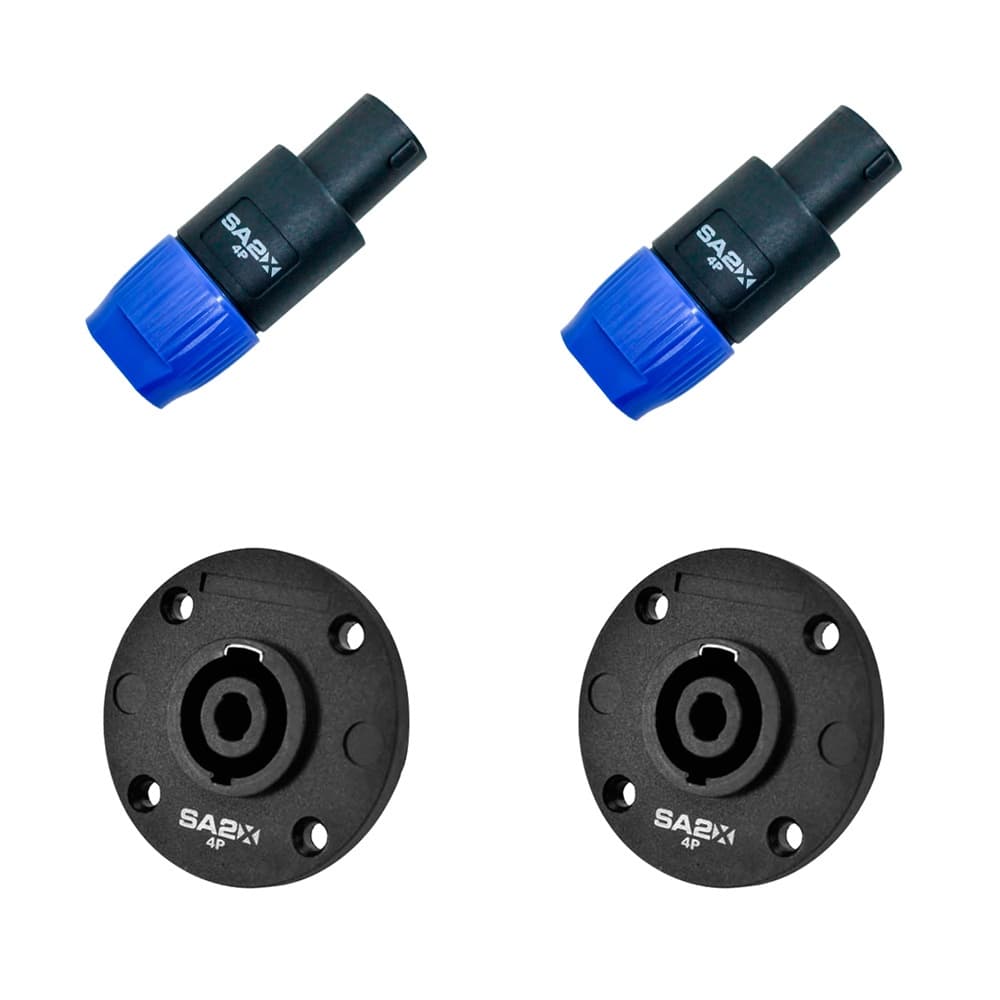 Kit 4 Conector Speakon Santo Angelo Linha Painel Sa2 2 Pares