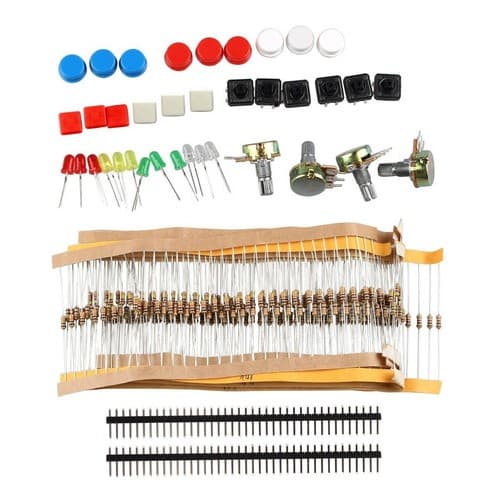 Pacote Componentes Robótica - Resistor, Potenciômetro, Botão