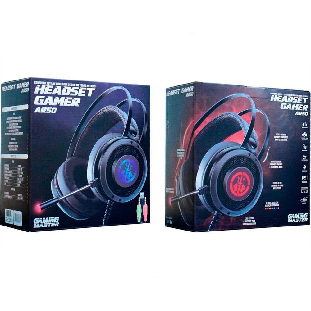 Headset Gamer K-mex Bope1 P2 C/Mic Preto Led RGB - Ar50