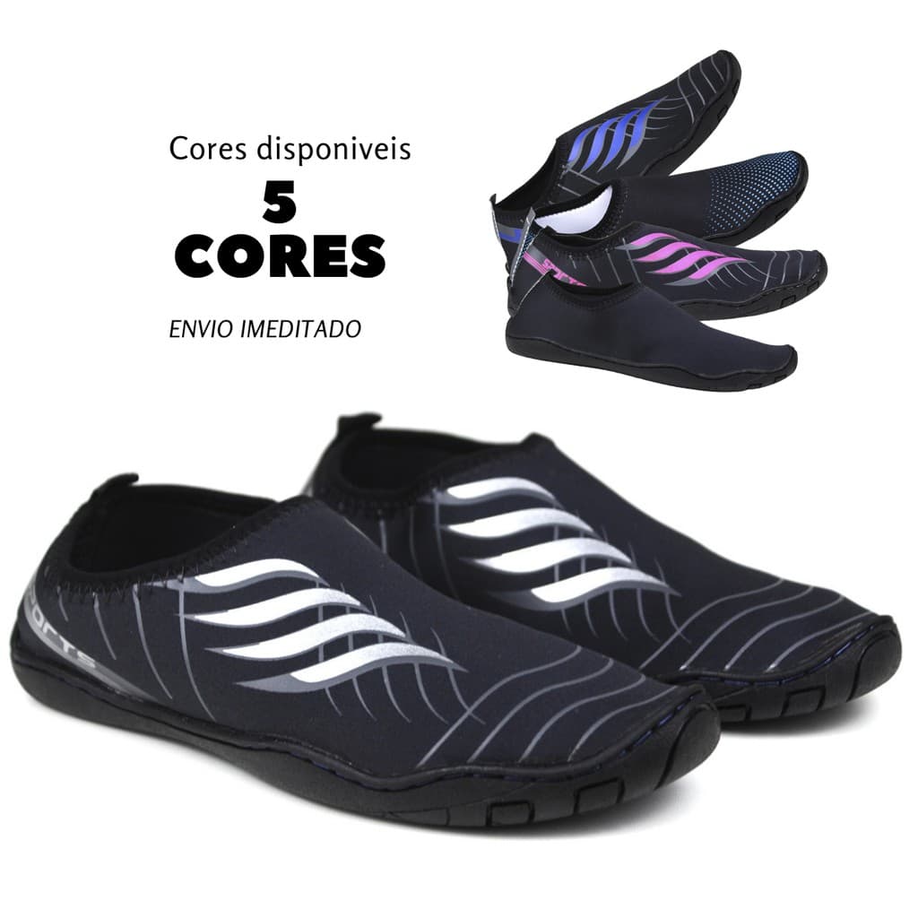 Sapatilha Tênis Feminino Esportivo sola Lisa P/ Água e Esportes Náuticos Caminhada terra/areia