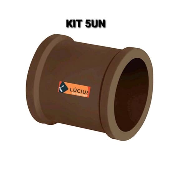 Kit 5un Luva Emenda Soldavel 20mm 1/2 Cano Tubo Pvc Mrm Lisa Corr Plastik Marron
