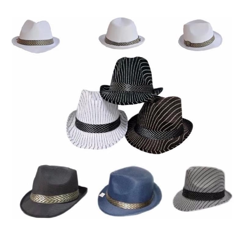 Kit De 5 Chapéus Malandro Panamá Revenda Para Verão Festas Carnaval Dança Samba Pagode Pagodeiro