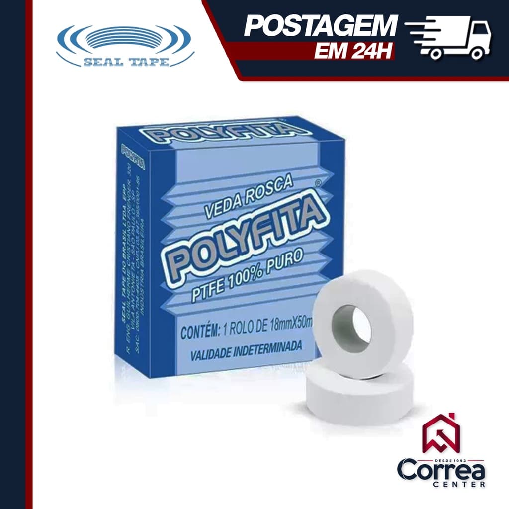 Fita Veda Rosca 10mt | 25mts | 50mts | Polyfita