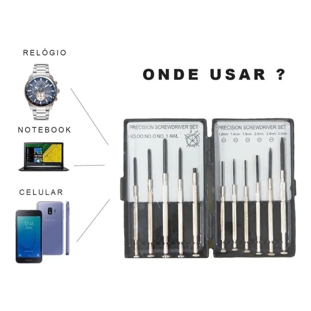 Chave Relojoeiro Jogo Relógio Fenda Precisão Celular Kit