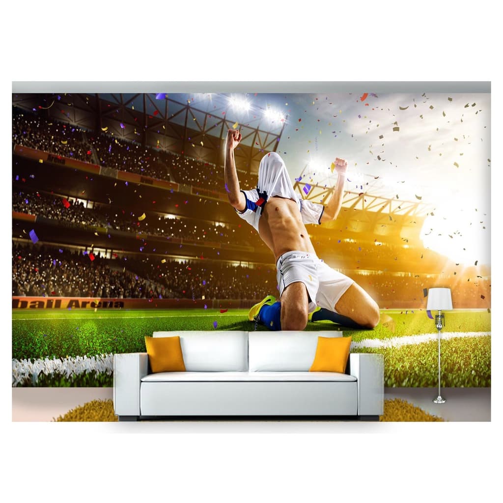 papel de parede Esportes Futebol Bola Campo 3D m² SPT16