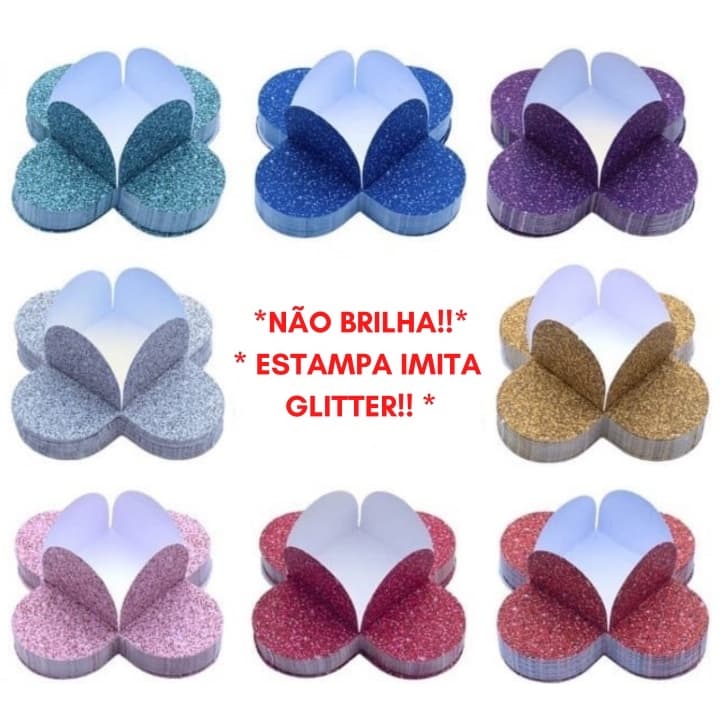 50 Forminhas 4 Pétalas Média IMITA GLITTER Para Doces Festas Aniversários