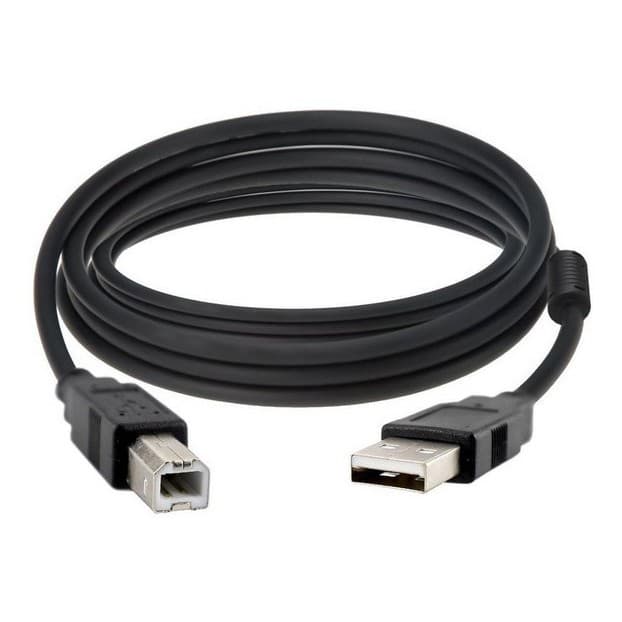 Cabo USB 2.0 e 1.1 AM / BM de dados para impressora. Tamanho: 5,0 metros. Blindado com Filtro + Malha 28 AWG. High Speed USB 2.0 480MBPS.