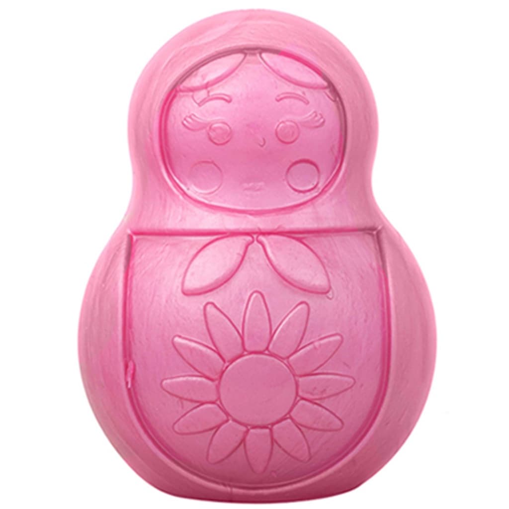 Brinquedo Recheável para Cachorro Bonequinha Comedouro Lento Mordedor Pet Games Rosa Lilás