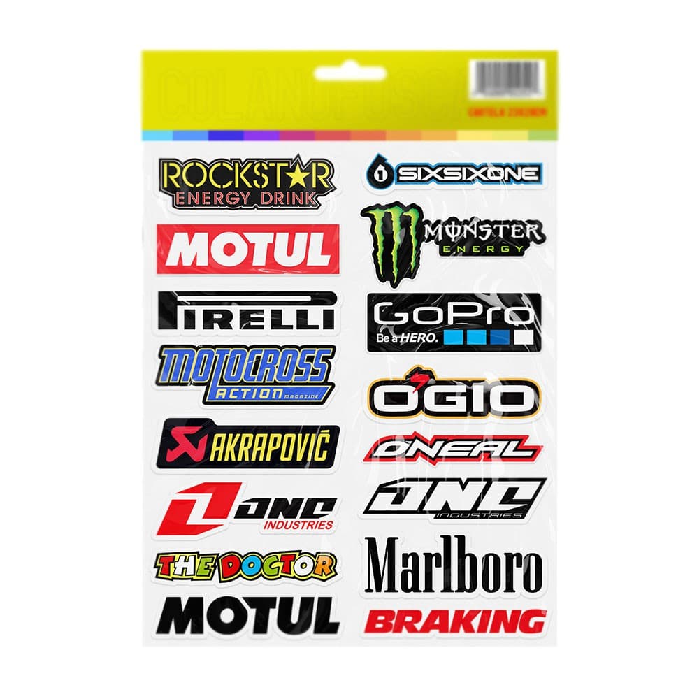 Super Cartela De Adesivos Moto Motocross M1