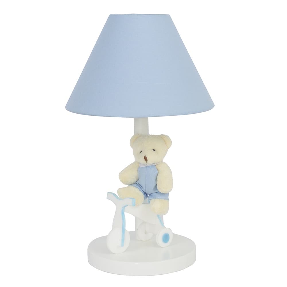 Abajur Madeira Urso No Triciclo Quarto Bebe Infantil