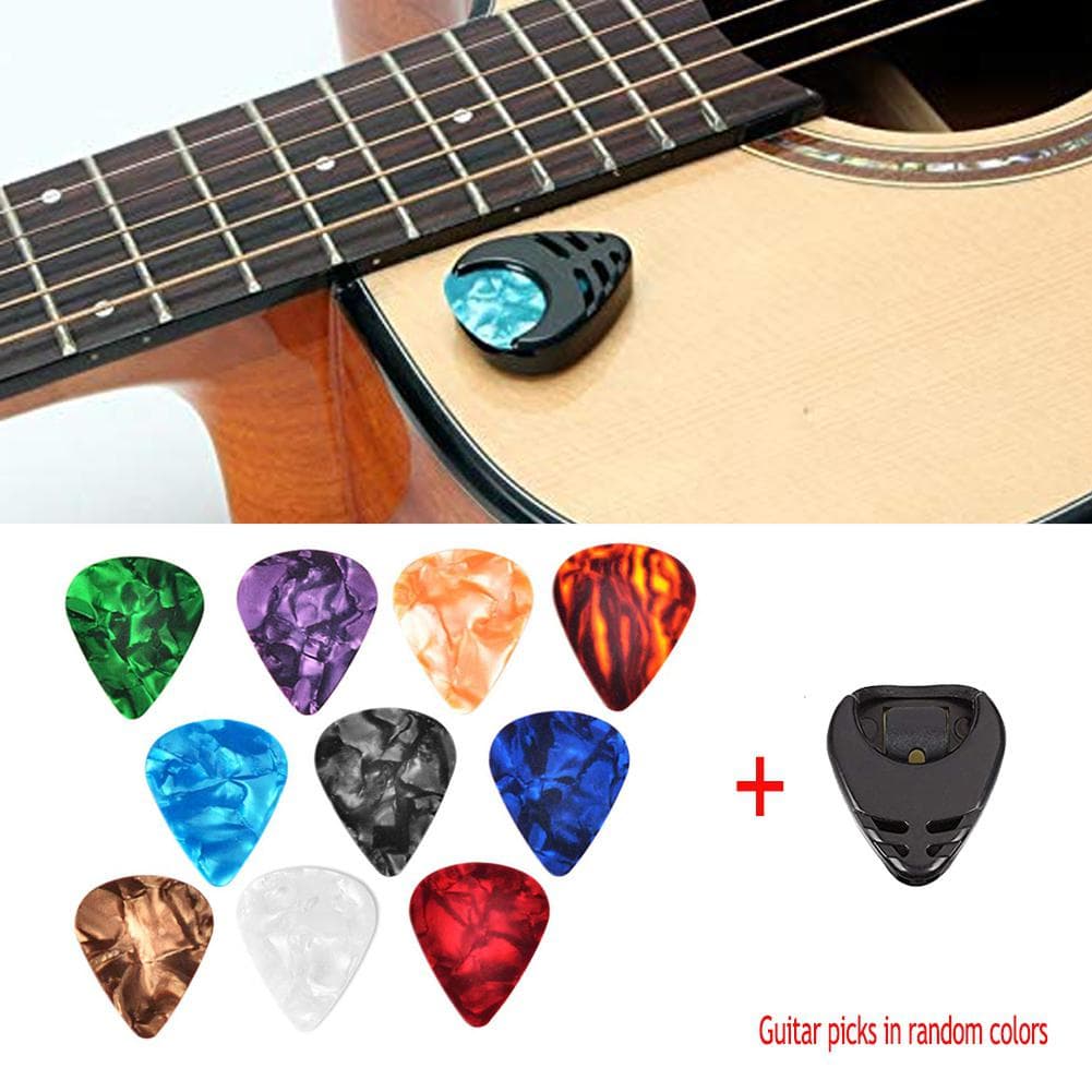 10pçs Palhetas Para Guitarra & amp ; Conjunto De Suporte Violão Acústico Elétrica Baixo Ukulele