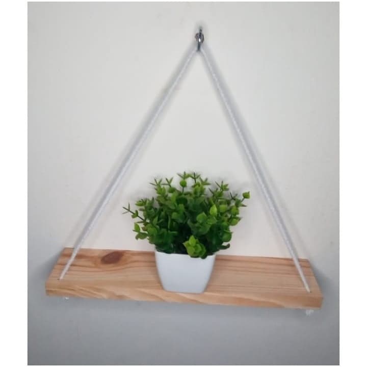 prateleira suspensa estante decorativa madeira pinus jardim vertical 1 andares