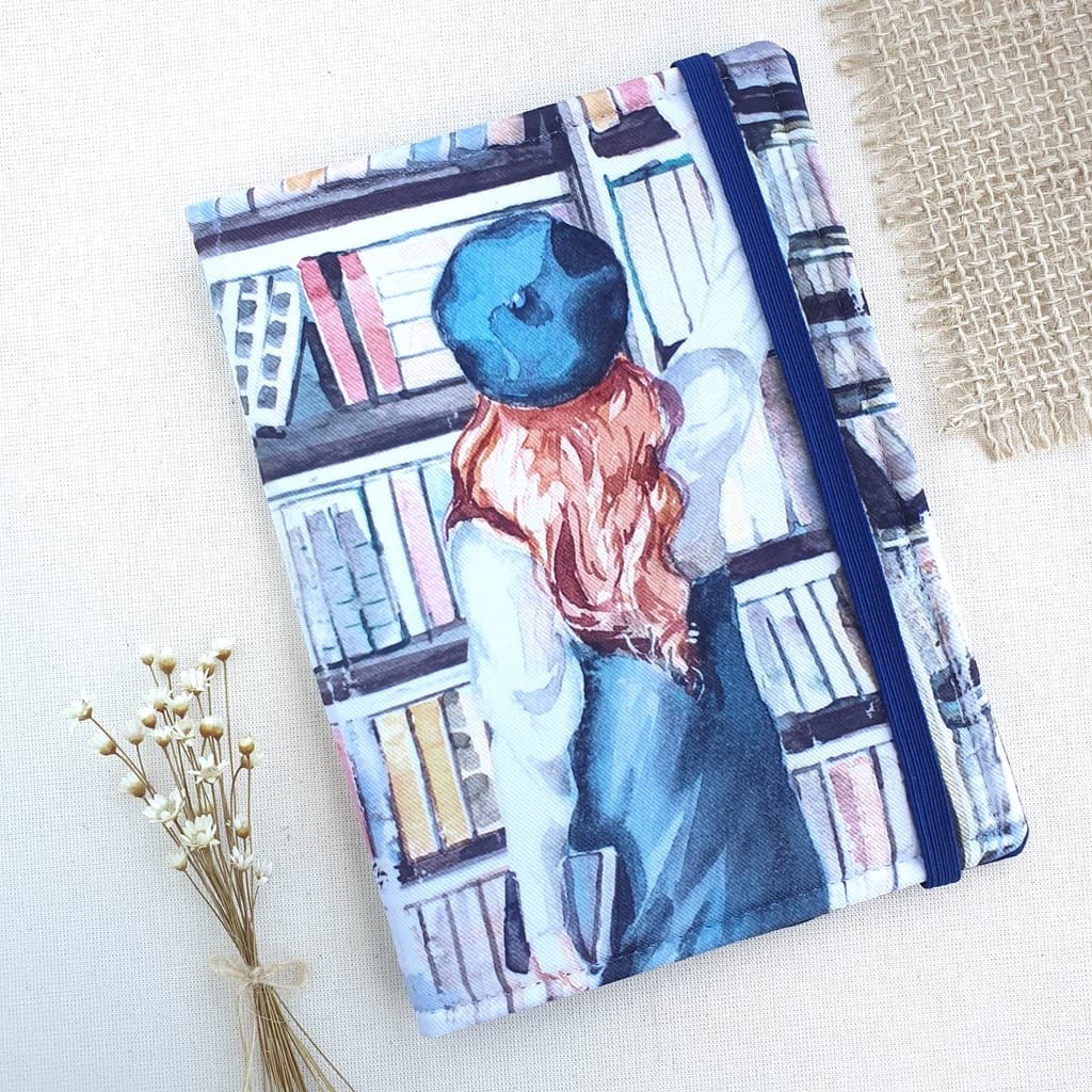 Capa Livro Kindle em tecido Books, Estante de livros
