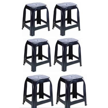 Kit 6 Banquetas de Plástico Adulto Resistente Plástica Reforçada