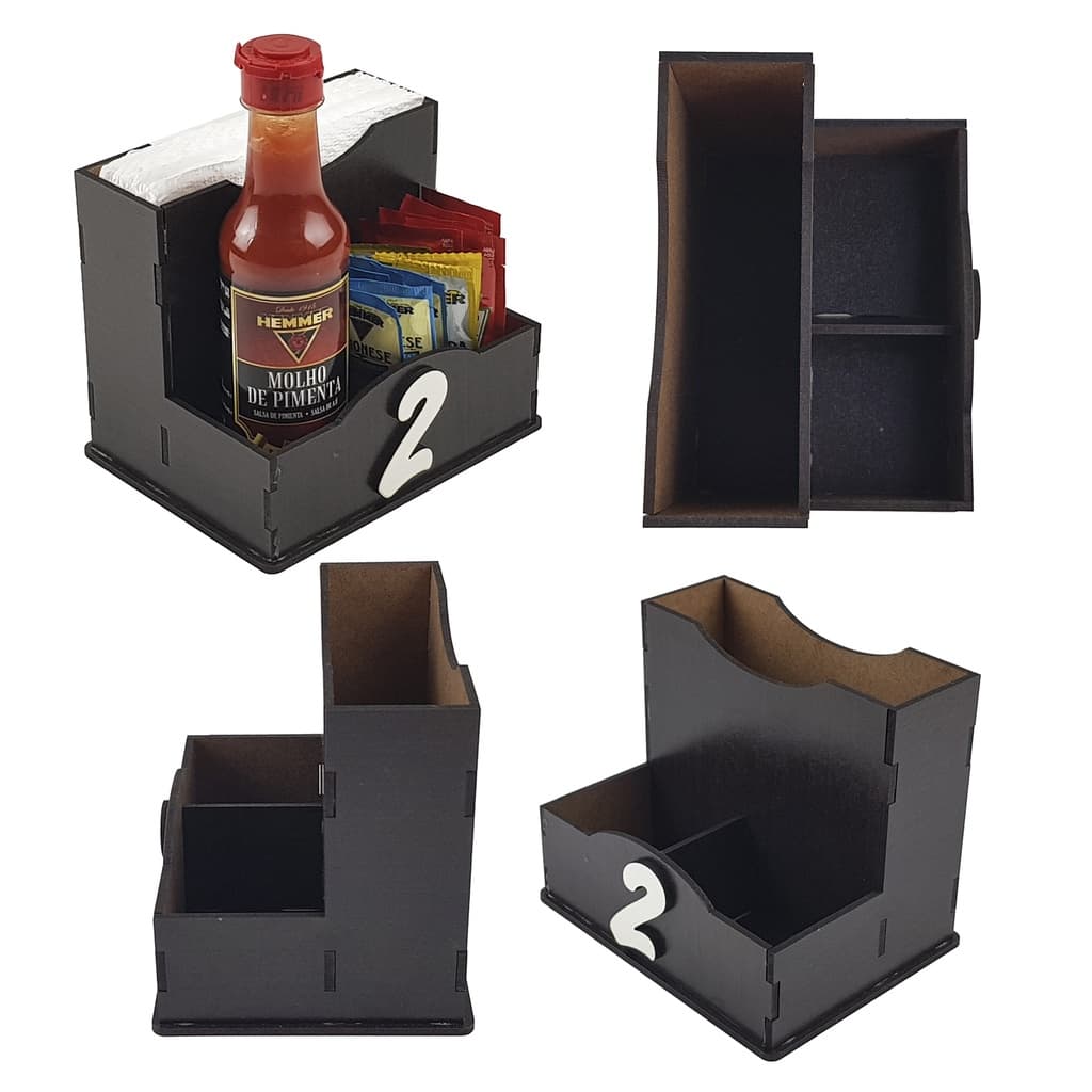 Porta Guardanapo em Mdf 3mm Modelo L 5 Unidades Saches
