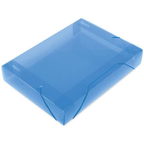 Pasta Aba Elastica Plastica Oficio 55mm Azul Soft Pct.c/10