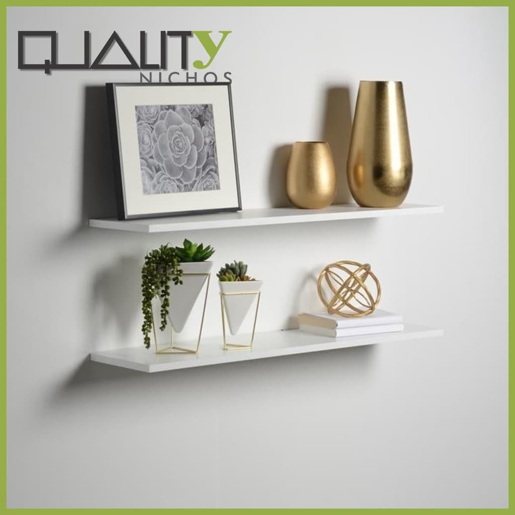 Kit de Prateleira Para Decoração 60x15 Branco Com Suportes Inclusos Decoração Casa Sala Quarto Escritório
