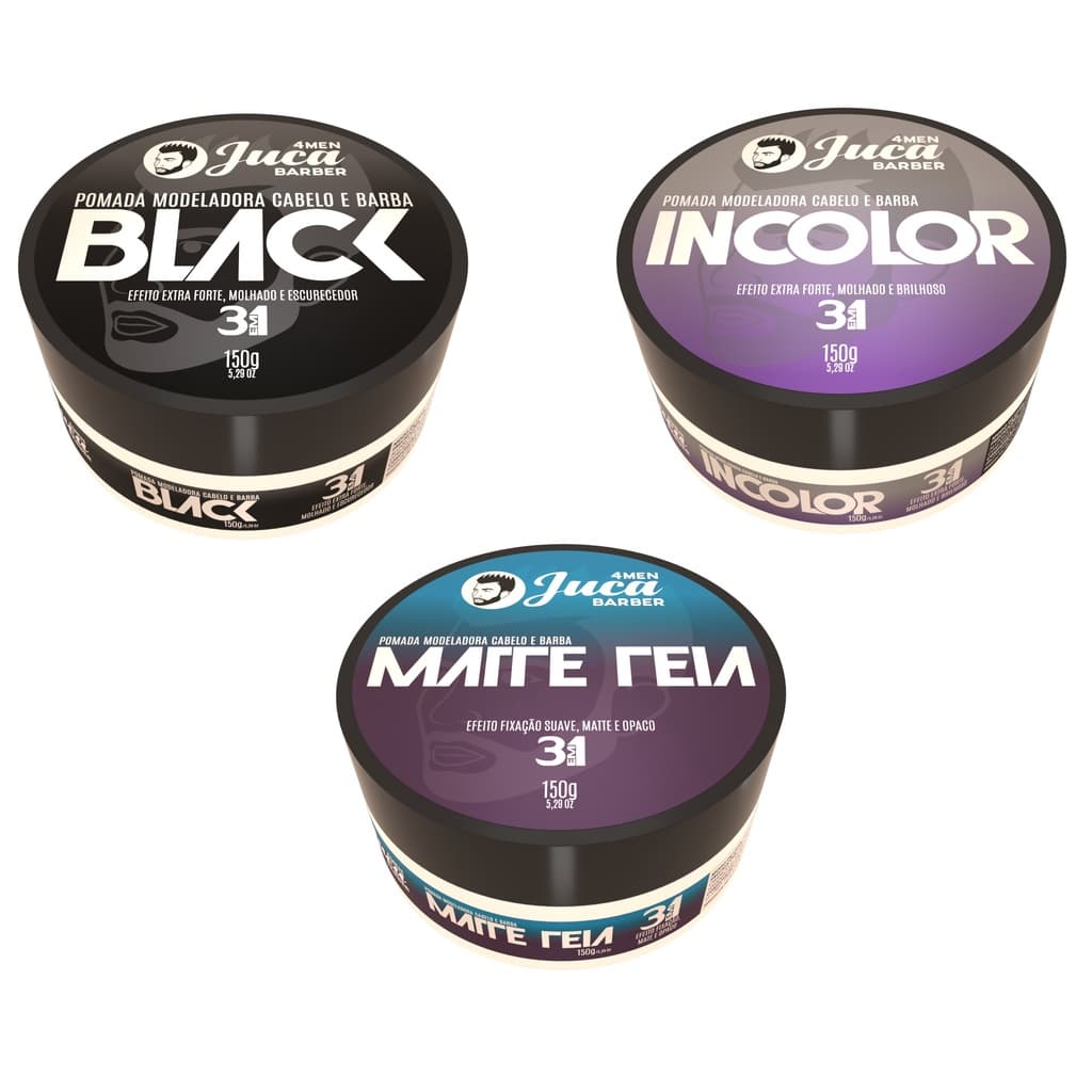 Cera Modeladora Capilar Cabelo e barba 100g Juca 4Men Barber