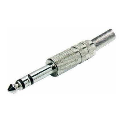 50 Peças - Plug P10 Stereo Metal 6,35mm Para Cabo Promoção