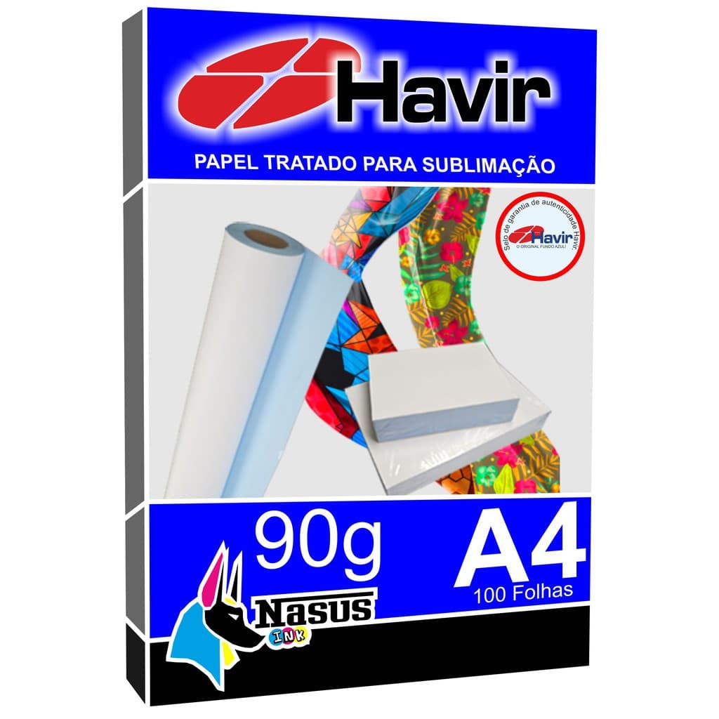 500 folhas Papel Havir NOVO AZULÃO Sublimático A4 Fundo Azul SECAGEM RÁPIDA 90g