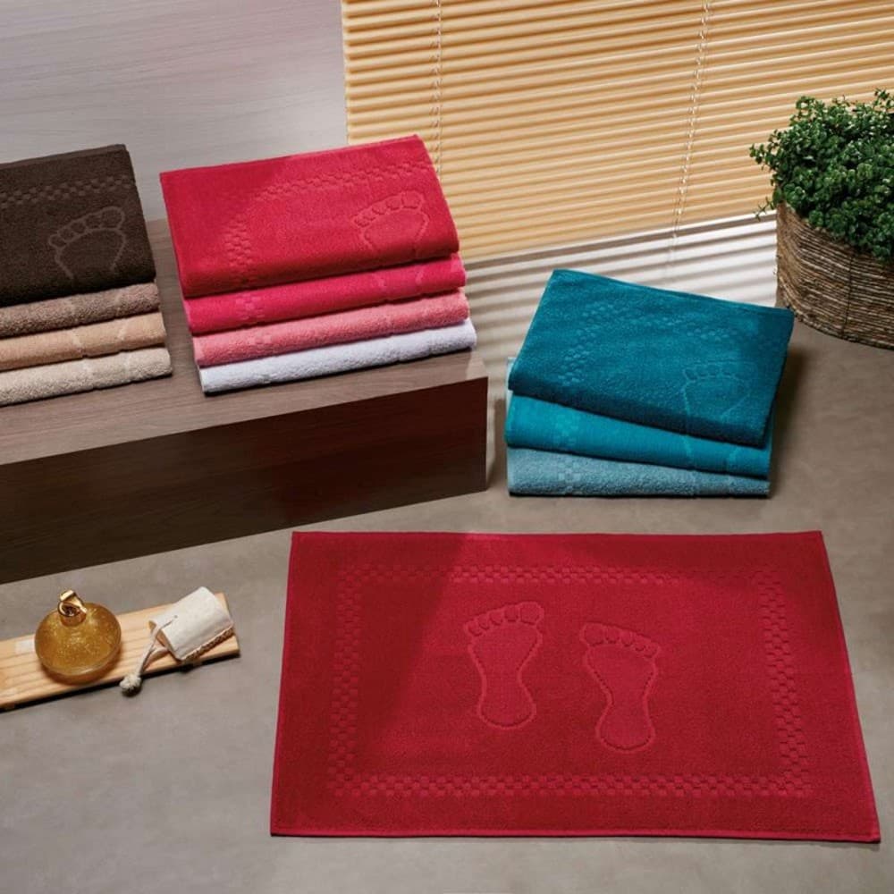 Kit 5 Toalhas de Piso Pezinho 100% Algodão 45cm x 70cm Alta Qualidade 440g/m² Sortido