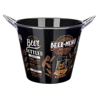Balde Beer Duplo Poliestireno 6 Lt Com Abridor Na Alça Black