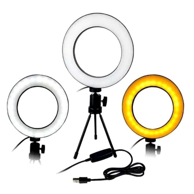 Ring Light de Mesa Iluminador Led 6 Polegadas 16cm + tripé de Mesa