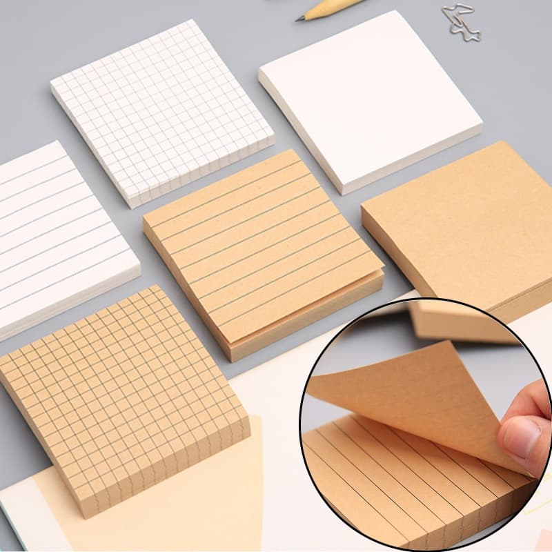 Bloco De Notas/Papel Kraft/80 Folhas/Colado/Material Escolar/Escritório/Papelaria