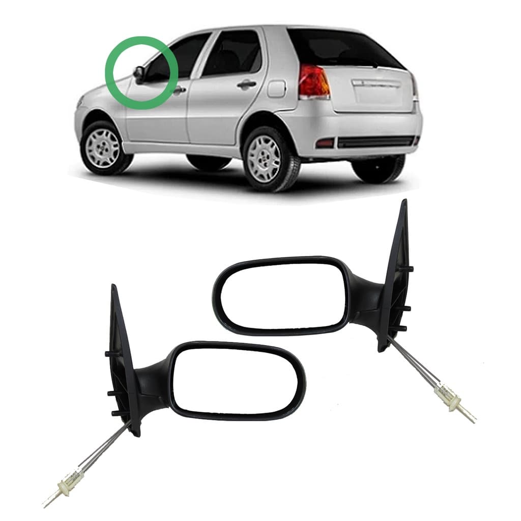 Par Retrovisor Palio Fire Siena Palio Weekend  04 05 06 07 08 09 10 "4 Portas" Com Controle Manual
