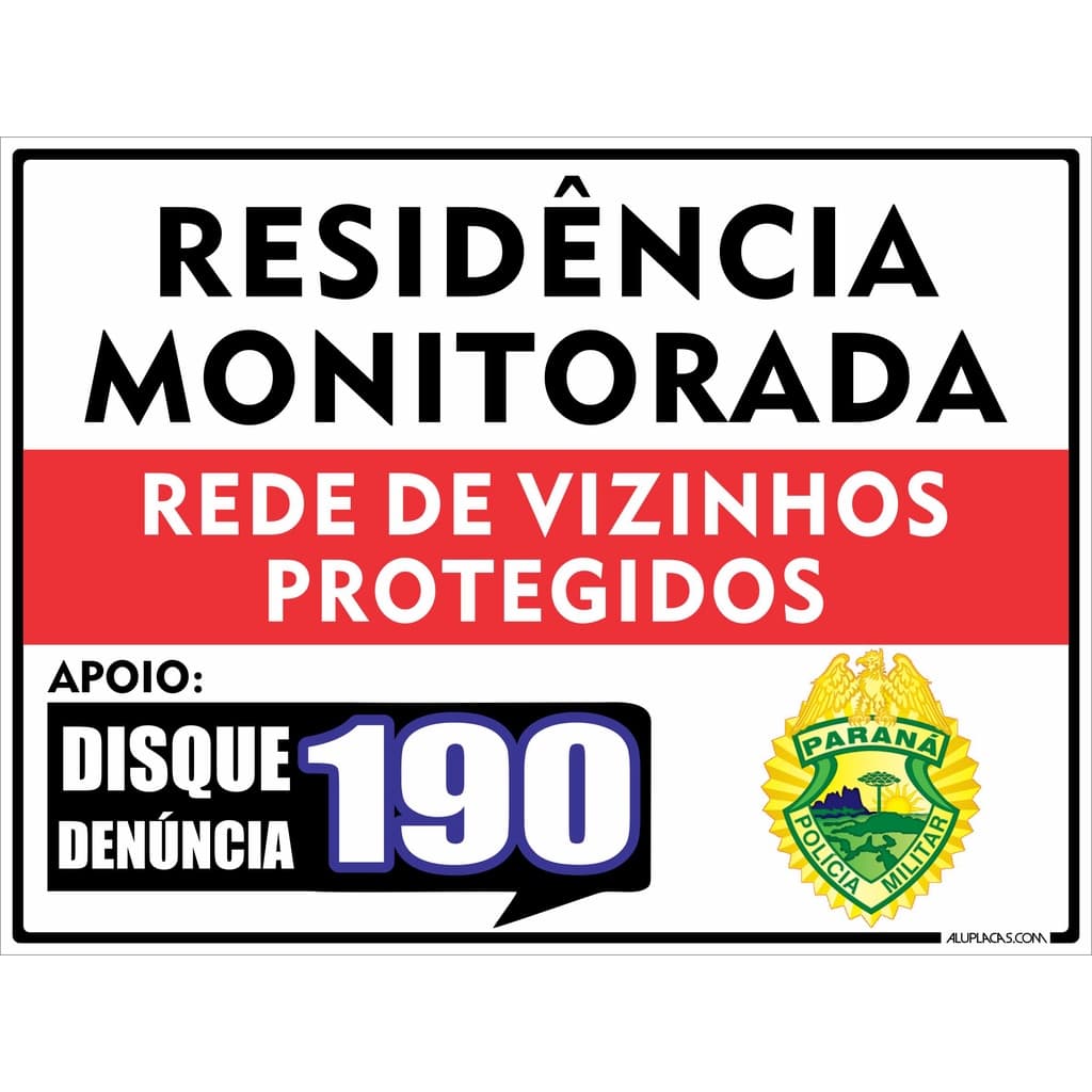 Placa Rede de Vizinhos Protegidos Paraná 30x40cm