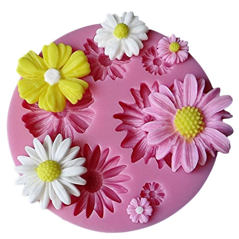 Silicone Bonito Crisântemo Flores chocolate Festa Ferramentas De Decoração Do Bolo DIY Girassol Cozimento fondant Molde