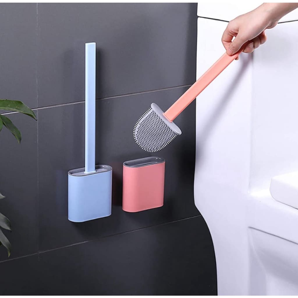 Escova Sanitária Quadrada De Silicone  Adesivo Para Parede