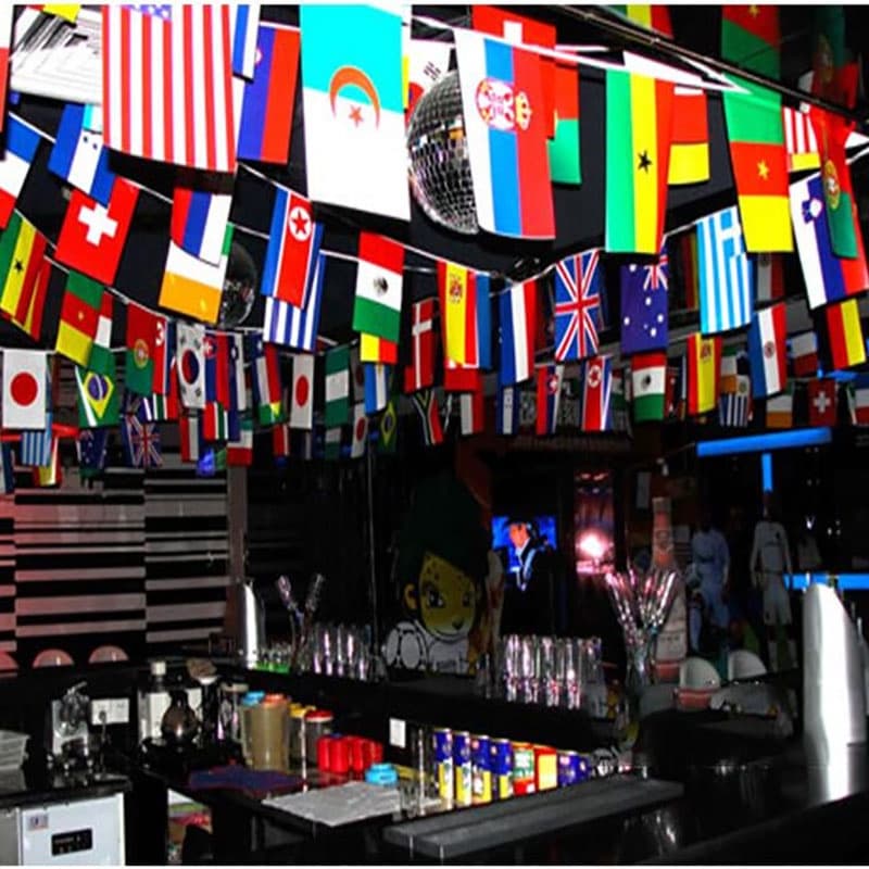 Pequena Bandeira Nacional Cordão Banner 32 Países Nações Penduradas Futebol Esportiva Meet Bar Decoração Da Festa De Rua