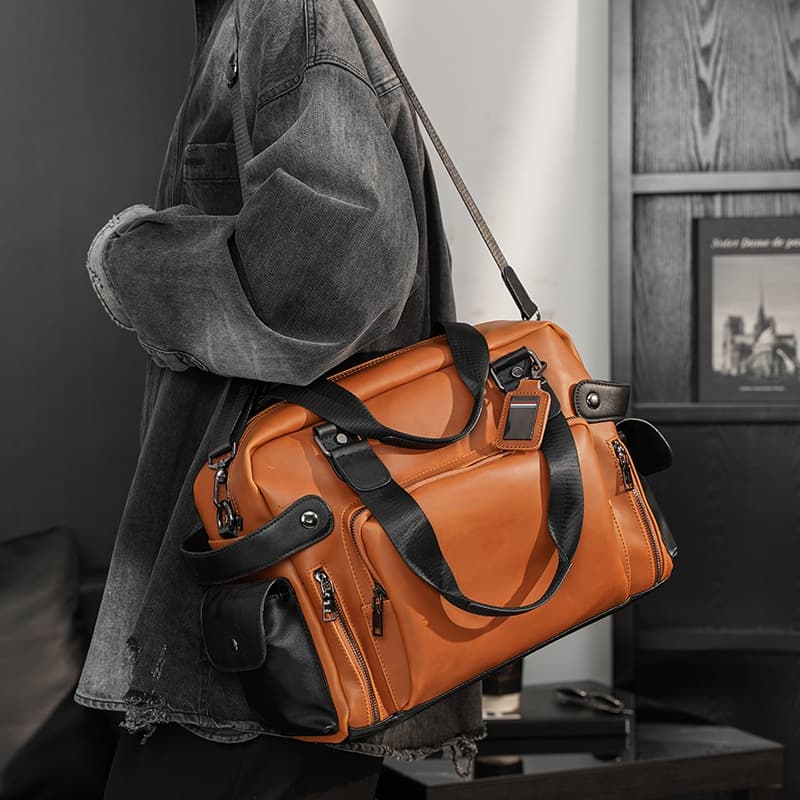 100 % Cavalo Louco Couro Homem Bolsa Retro Maleta Masculina Moda Estilingue Saco Masculino Crossbody