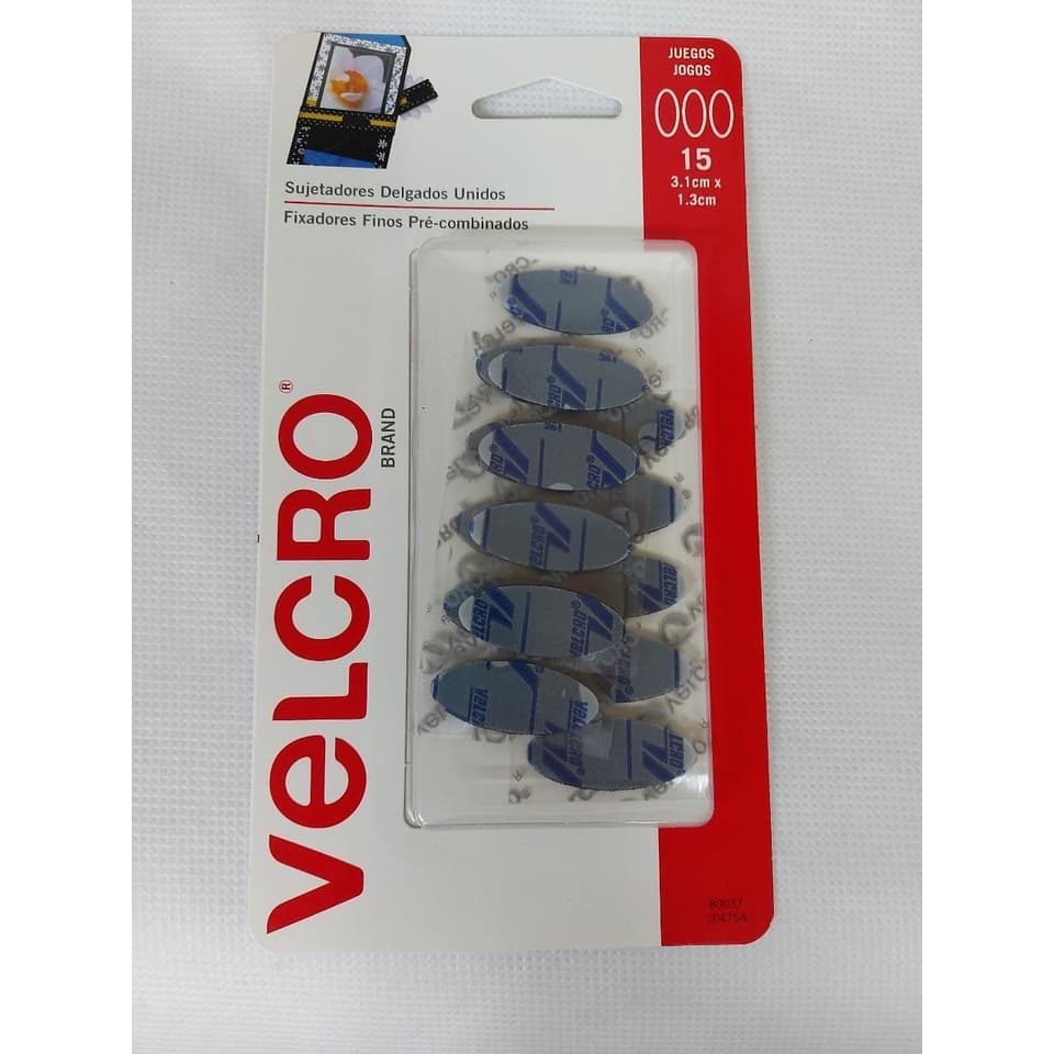 Fixadores Velcros Oval Pré - Combinados para Fixação de Objetos Leves c/ 15 pares de 3.1cm