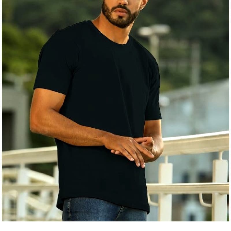 Camisa Preta Básica Qualidade Shopping *Tecido Ultra Premium* 100% Algodão Lisa Sem Estampa OFERTA