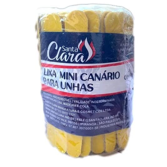 Mini Lixas CANÁRIO De Unha Manicure Pedicure 100 Unidades - Santa Clara