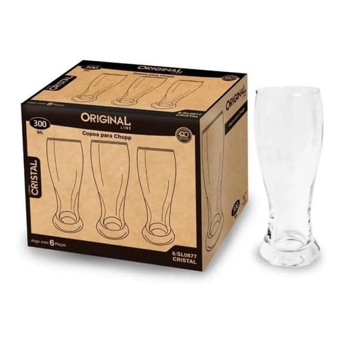 Jogo De Copos Vidro Com 6 Peças Copo De Cerveja /chopp 200ml