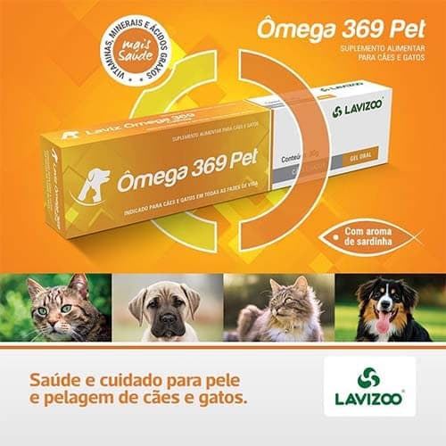 Suplemento para Queda de Pelo de Cães e Gatos Ômega 369 Pet Lavizoo