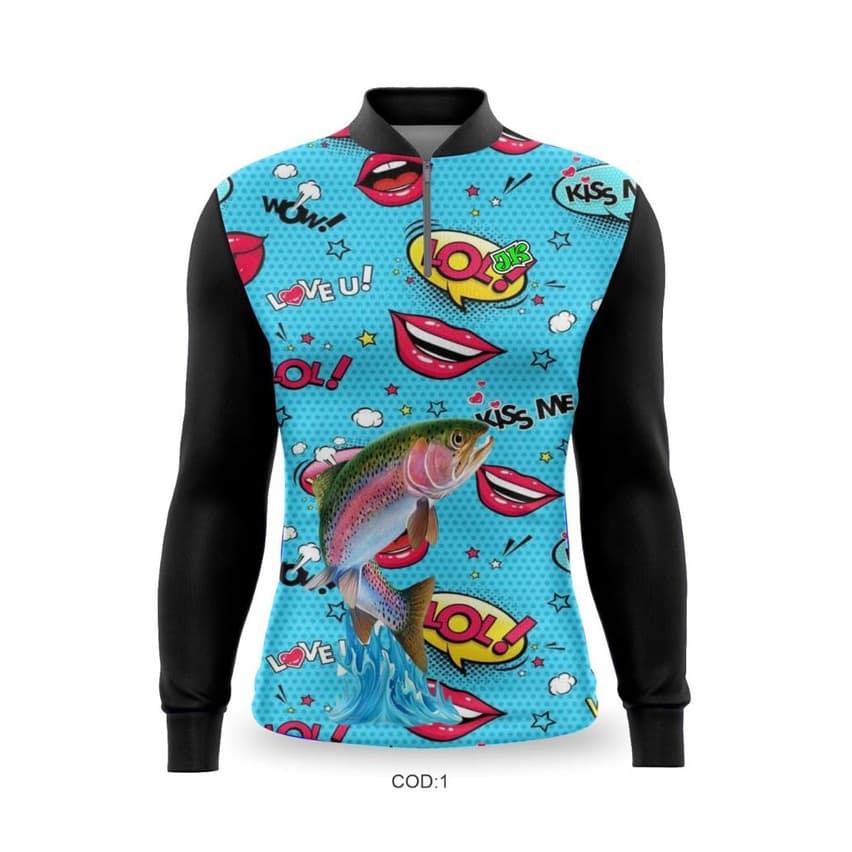 CAMISETA DE PESCA ESPORTE MANGA LONGA PREMIUM FEMININA FLORES