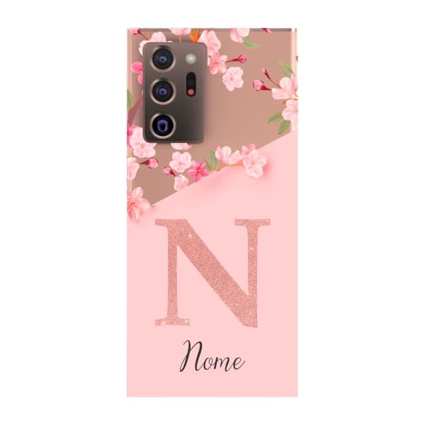 Capinha para Samsung Note 20 Ultra Anti Impacto Personalizada - Delicate Flowers com nome e fundo transparente